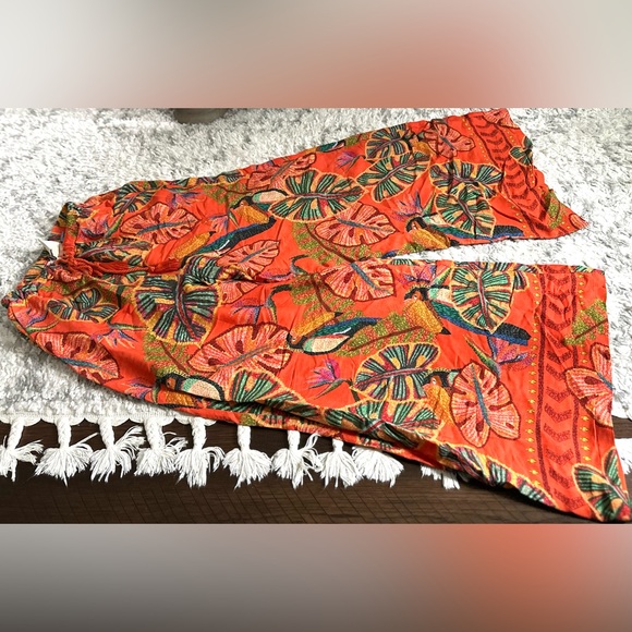 ‼️RARE‼️🎸Farm Rio🎸🔥NWT🔥Birdie Wide-Leg Pants—XS - Picture 7 of 16